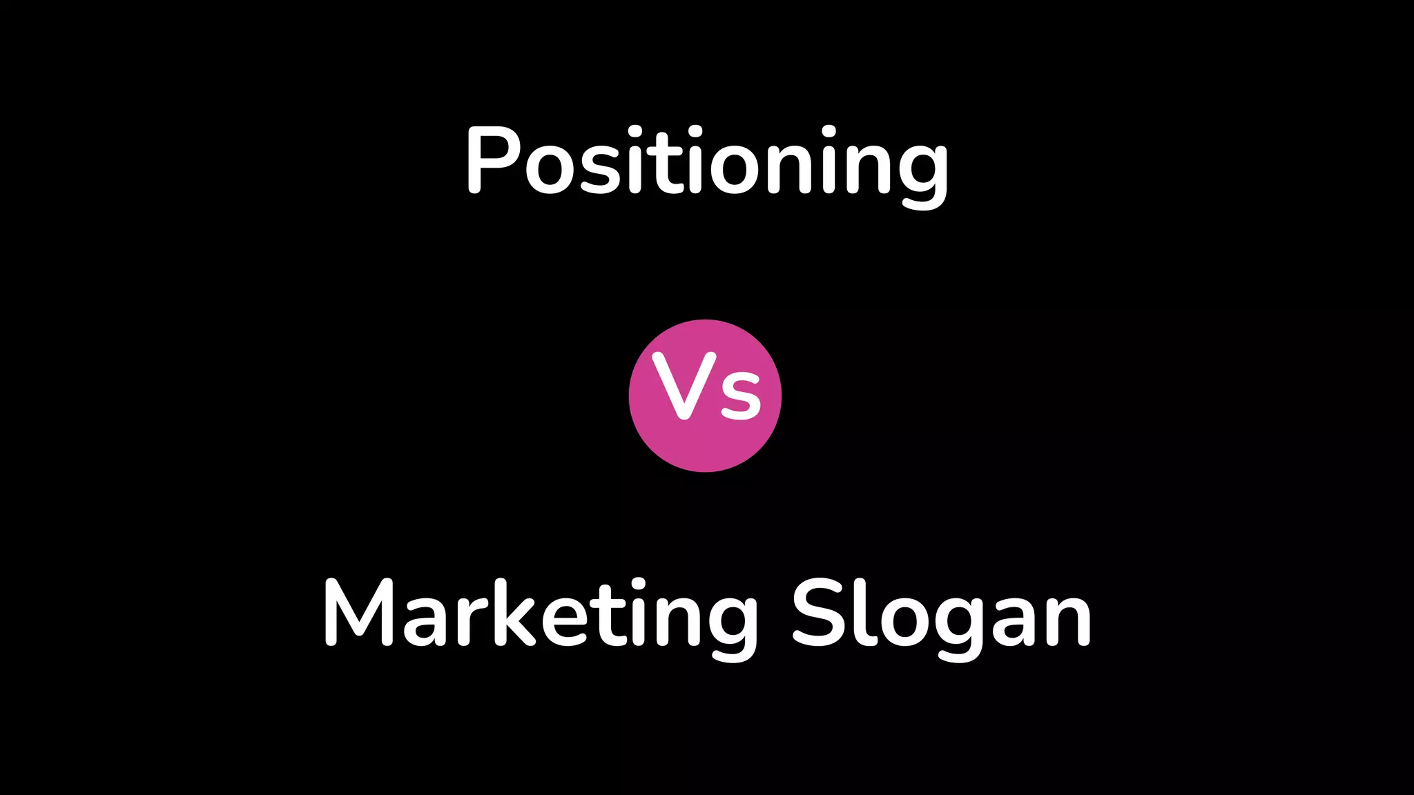 Positioning
Vs
Marketing Slogan
 