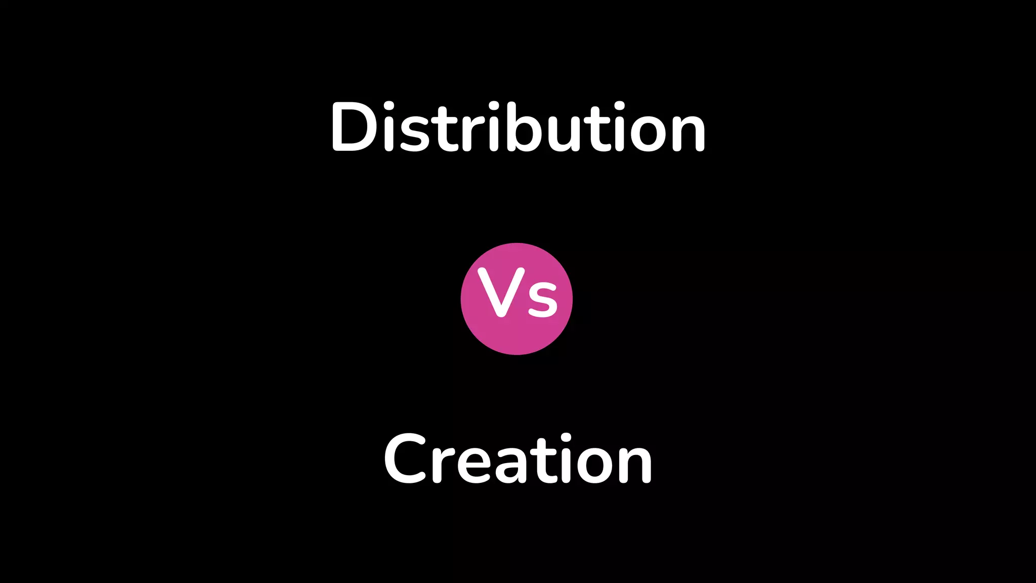 Distribution
Vs
Creation
 