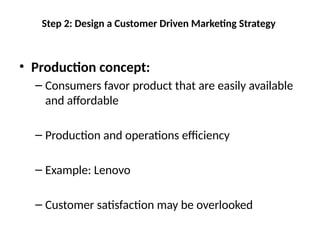 Customer Driven Advertising Example Understanding the marketplace and customer needs and wants Step 2 ...
