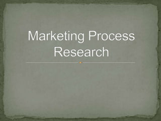 Marketing Process Research 