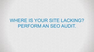 @janetdmiller | #mpb2b
WHERE IS YOUR SITE LACKING?
PERFORM AN SEO AUDIT.
 