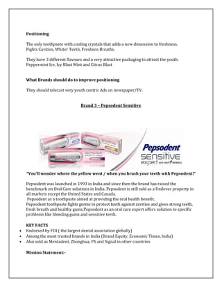 Marketing project toothpaste industry | PDF