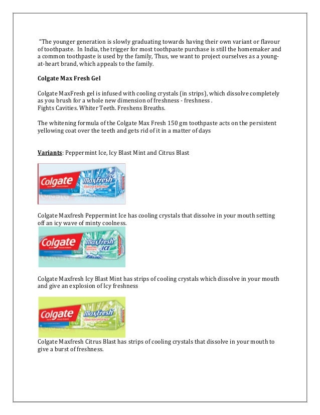 Marketing project toothpaste industry