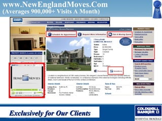 www.NewEnglandMoves.Com
(Averages 900,000+ Visits A Month)




    Exclusively for Our Clients
 © 2006 NRT Incorporated. All rights reserved.
 
