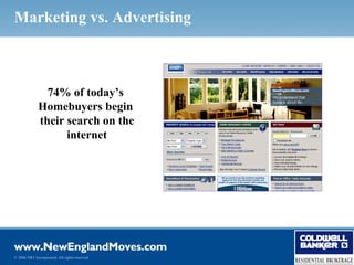 Marketing vs. Advertising



                74% of today’s
              Homebuyers begin
              their search on the
                    internet




© 2006 NRT Incorporated. All rights reserved.
 