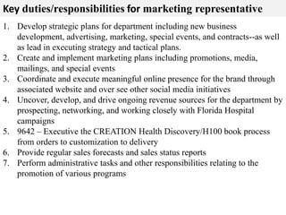 Marketing Representative Job Description