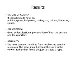 No biasness to political partiesSurvey Results