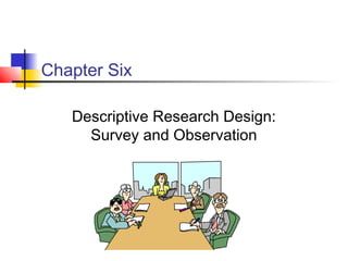 Chapter Six
Descriptive Research Design:
Survey and Observation
 