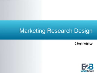 Marketing Research Design Overview 