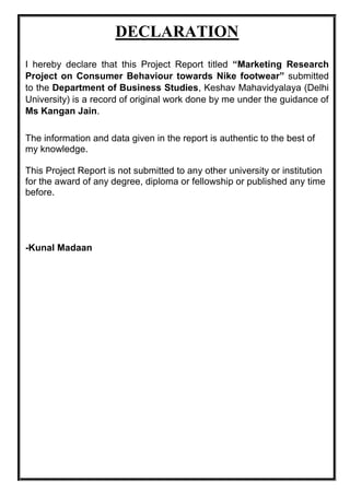 Marketing management project on nike shoes Clearance