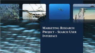 MARKETING RESEARCH
PROJECT – SEARCH USER
INTERFACE
 