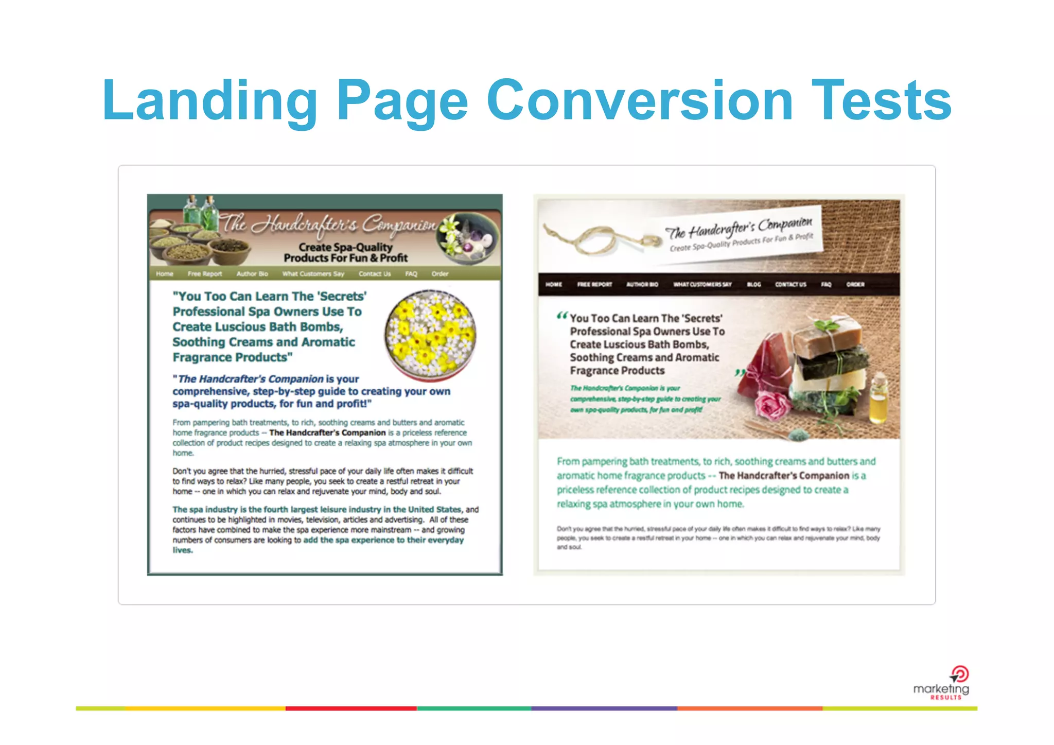 Landing Page Conversion Tests

 
