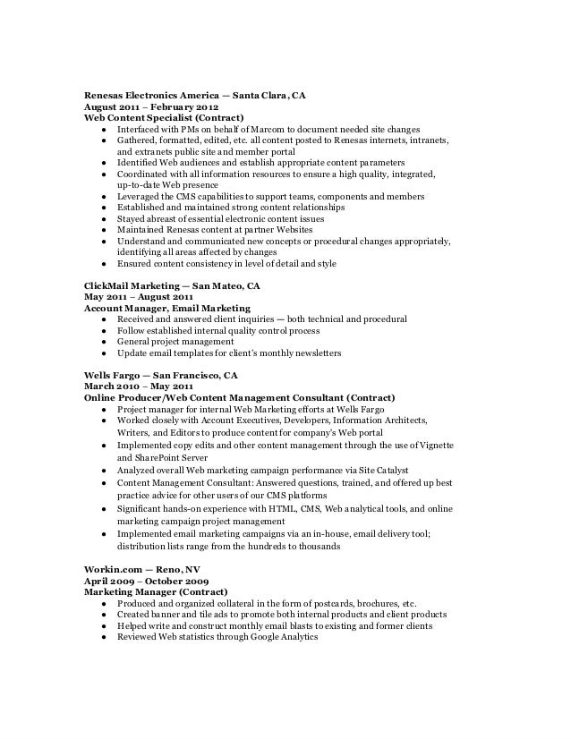 Marketing communications resume