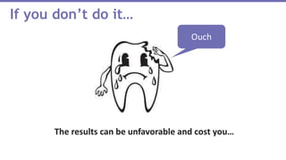 If you don’t do it…
The results can be unfavorable and cost you…
Ouch
 