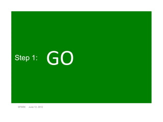 Step 1:
                        GO
SPARK   June 12, 2012
 