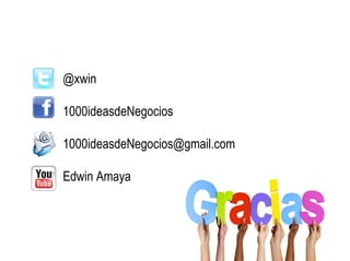 @xwin
1000ideasdeNegocios
1000ideasdeNegocios@gmail.com
Edwin Amaya
 