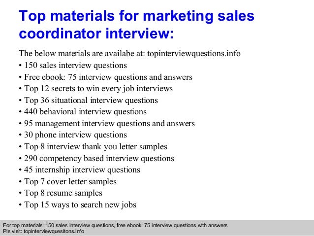 marketing sales coordinator interview questions and answers interview questions for marketing coordinator
