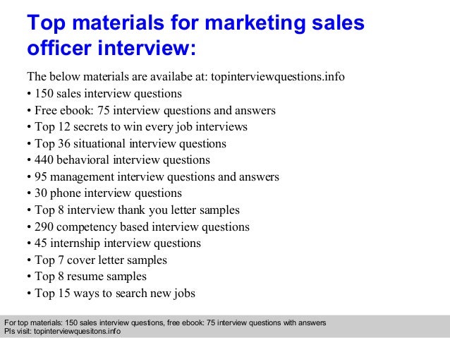 marketing sales officer interview questions and answers sales and marketing interview questions