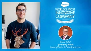 More Info?
@Jeremy Waite
Jeremy.Waite @ Salesforce.com
 