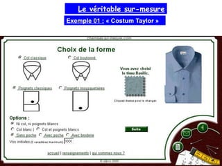 A.BAHOUSSA
Le véritable sur-mesure
Exemple 01 : « Costum Taylor »
 