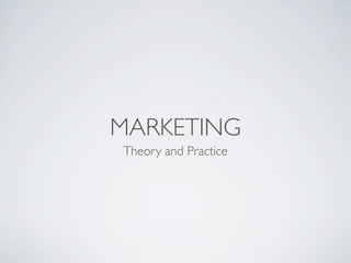 MARKETING
Theory and Practice
 
