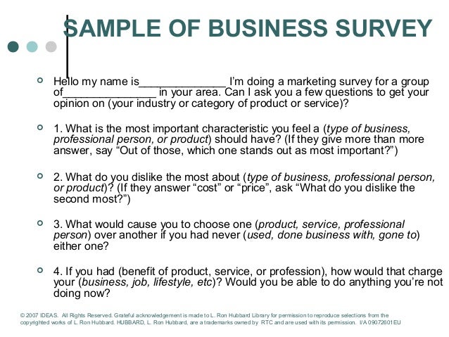 sample business survey questions