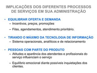 EXERCÍCIO
Escolha quatro empresas de serviços
(processos com PESSOAS, BENS,
MENTES, INFORMAÇÕES) e defina
os elementos de ...