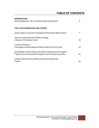 Marketingsherpa Top 5 Lead Gen Case Studies | PDF