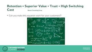 PRODUCED BYPRODUCED BY
Retention = Superior Value + Trust + High Switching
Cost Boston Consulting Group
•  Can you make this equation work for your customers?
 