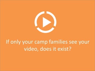 If only your camp families see your
video, does it exist?
 