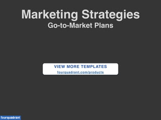Marketing Strategies !
Go-to-Market Plans!
VIEW MORE TEMPLATES!
!
fourquadrant.com/products
 
