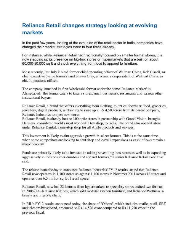 Marketing Strategies Retail