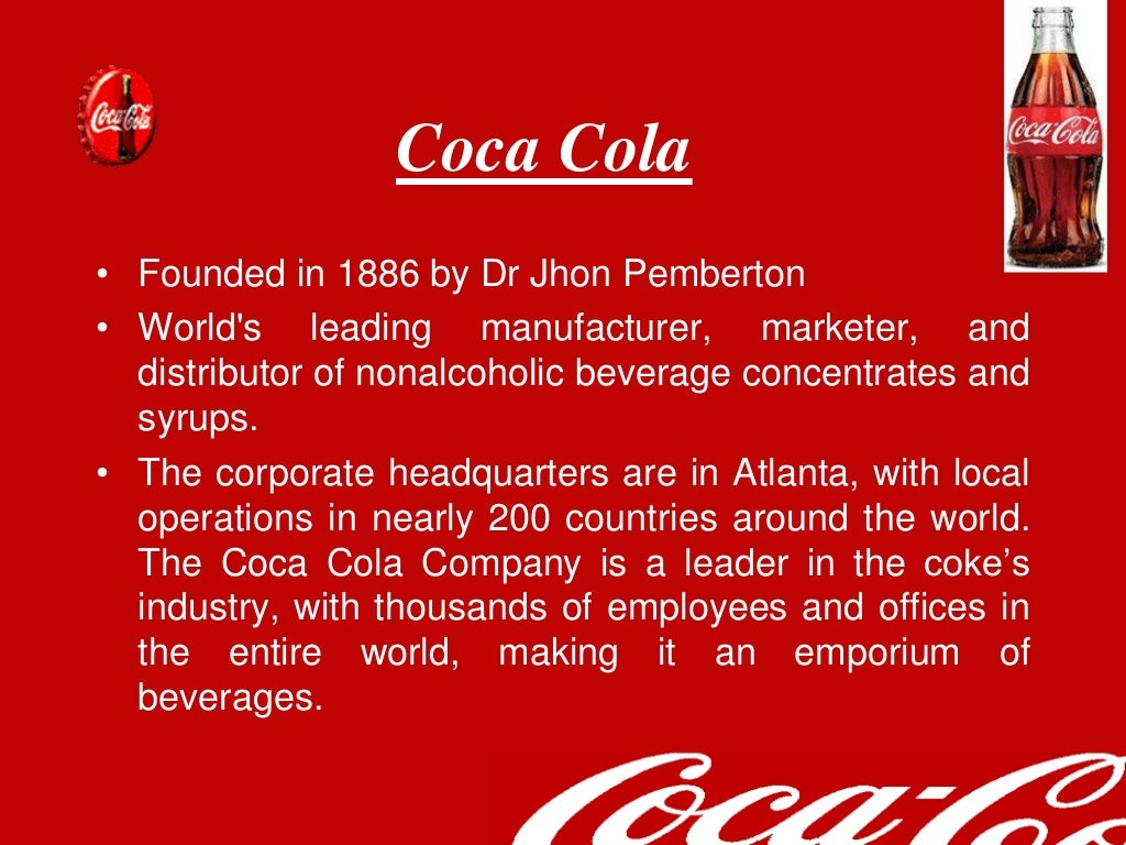 Marketing strategies of coca cola company