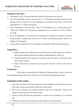 Marketing strategies of mahindra tractors | PDF