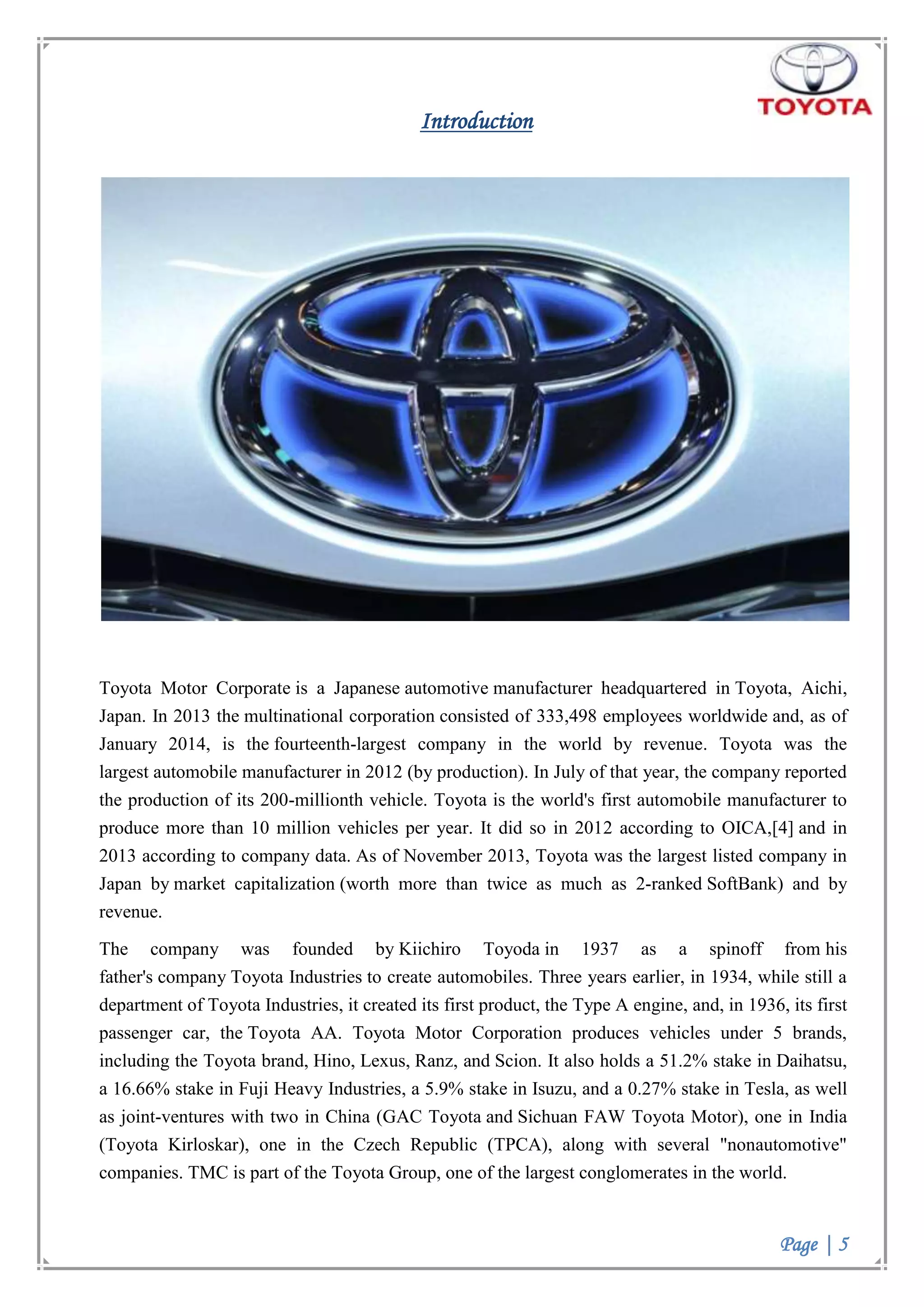 Marketing Strategies & Plans of Toyota | DOCX