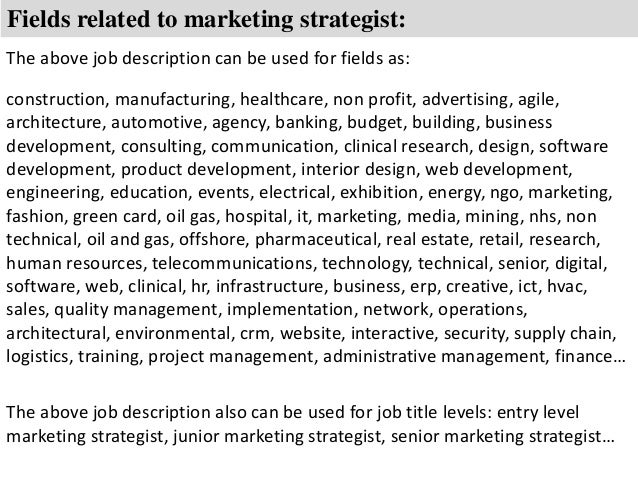 marketing strategist job description