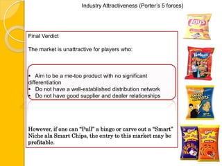 Industry Attractiveness (Porter’s 5 forces)Threat of new entry:    As the market is growing at 30 percent annually, new entrants may consider it a profitable venture