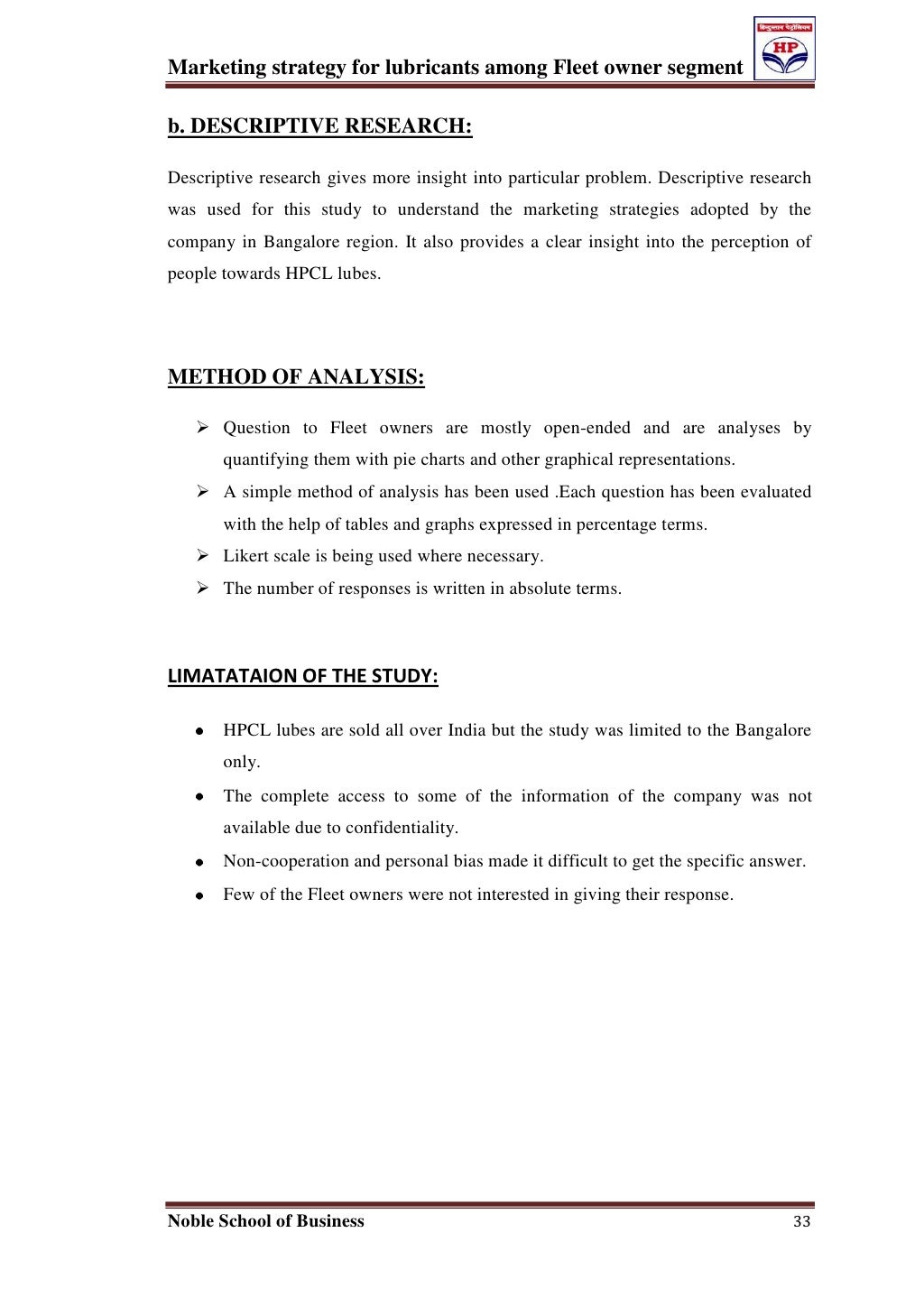 Marketing strategy for lubricants among fleet owner segment