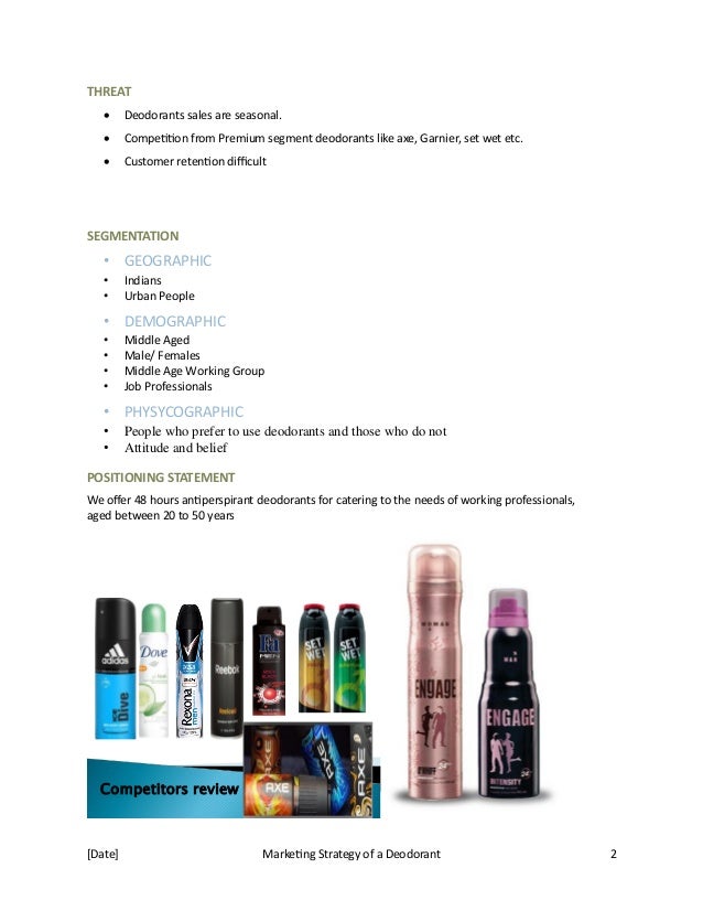 Marketing strategy of a deodorant