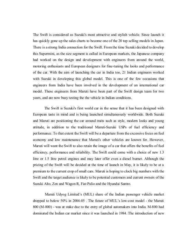 maruti suzuki marketing strategy essays Marketing and strategy maruti suzuki kizashi from a buyer's point of view the best strategy that maruti suzuki can follow is the tried and tested way. maruti suzuki marketing strategy essays Marketing and strategy maruti suzuki kizashi from a buyer's point of view the best strategy that maruti suzuki can follow is the tried and tested way.
