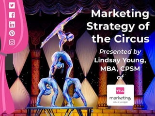 Marketing Strategy
of the Circus
Presented by
Lindsay Young, MBA, CPSM
nu marketing
 
