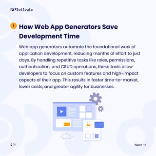 How a Web App Generator Can Save You Months of Development Time | PDF