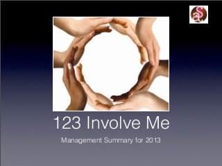 123 Involve Me
 Management Summary for 2013
 