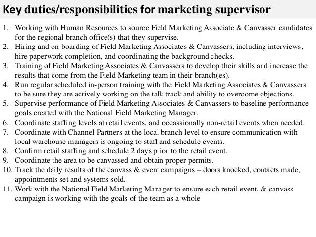 Marketing Supervisor Job Description Marketing Supervisor Job Description