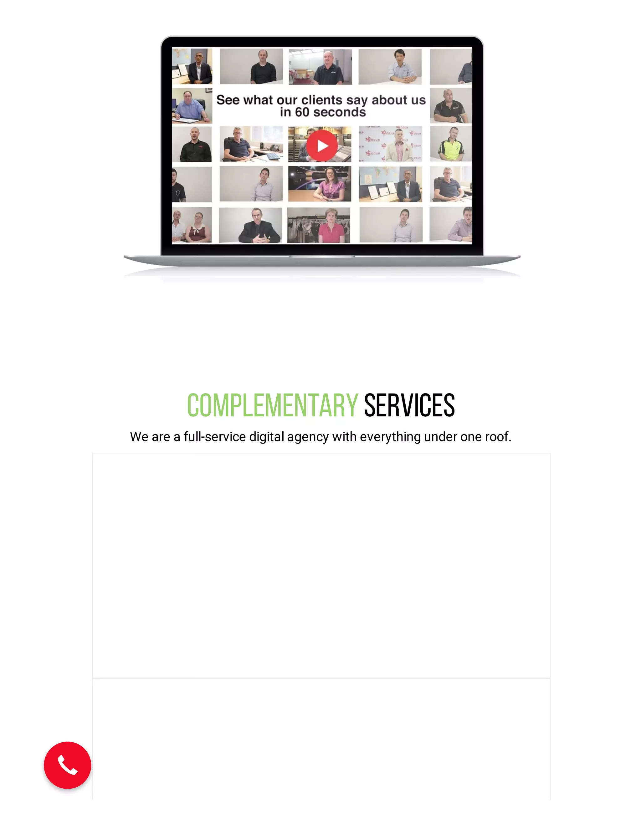 ComplementaryServices
We are a full-service digital agency with everything under one roof.
 