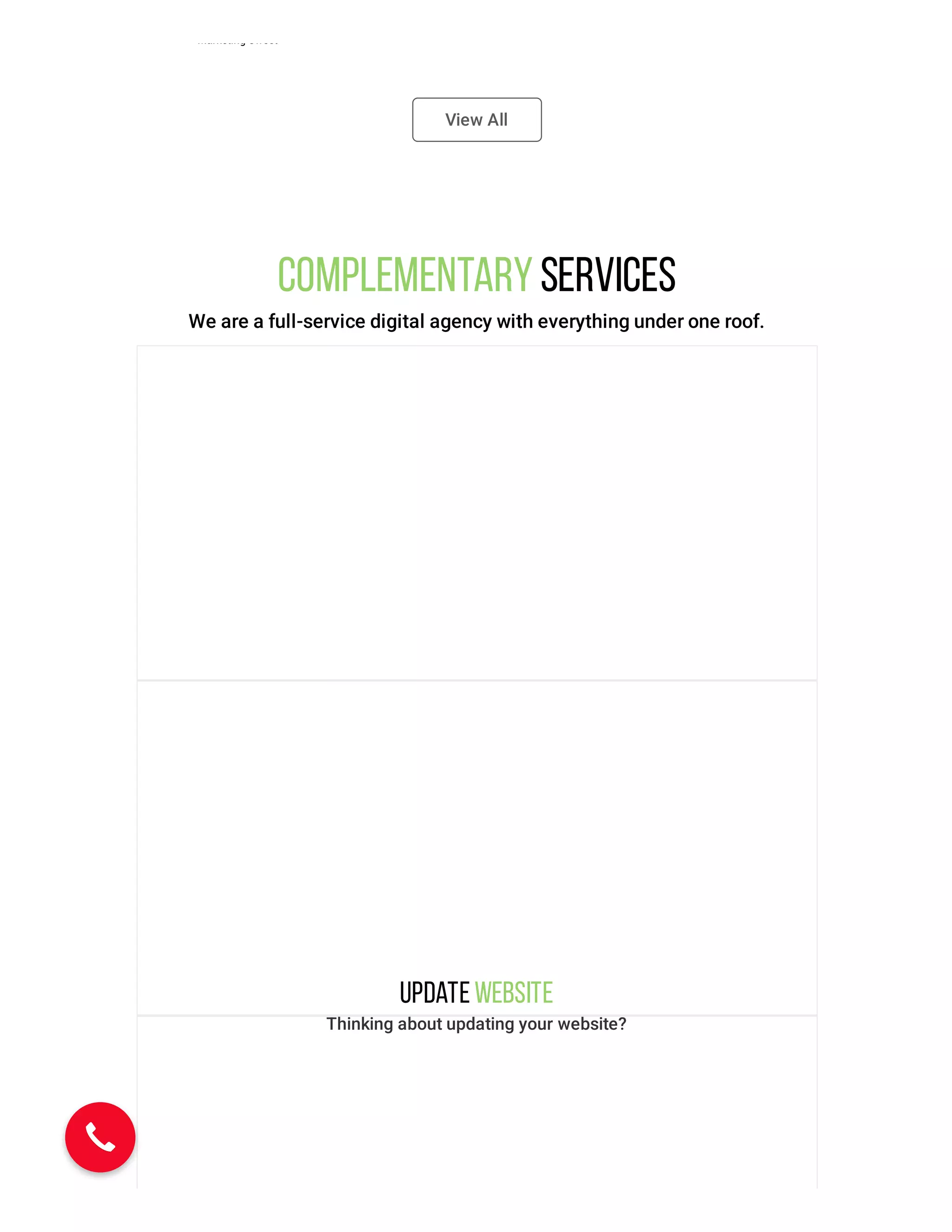 View All
ComplementaryServices
We are a full-service digital agency with everything under one roof.
Update Website
Thinking about updating your website?
 