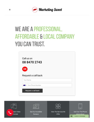 WeareaProfessional,
Affordable&LocalCompany
YouCanTrust.
Call us on
08 8470 2743
OR
Request a call back
Your Name
Your Phone Number
Request a call back
See Our Client Video
Testimonials
See Our Incredible
Reviews
View The Services We
Offer
Get Over The Phone
Advice Now!

📧 Leave a message
 