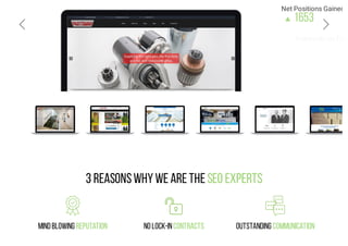 Net Positions Gained
1653

----------------------------------------------------------------------------------------------------------------
Keywords on Pa
 
3 ReasonsWhywe are the SEO Experts
MindBlowing Reputation NoLock-inContracts Outstanding Communication
 