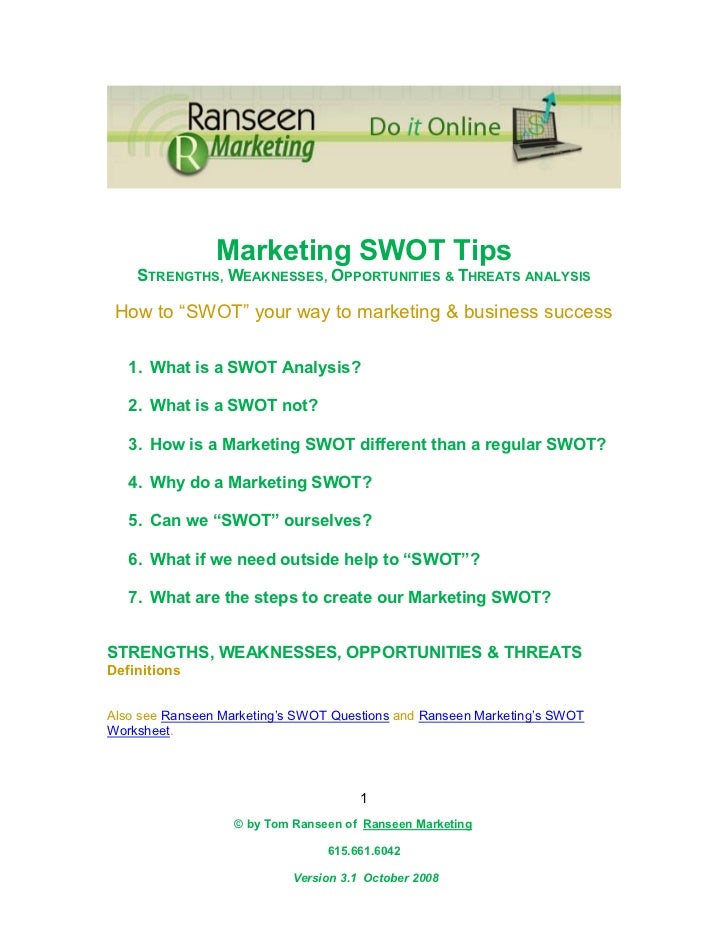 Marketing swot analysis_tips