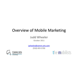 Overview of Mobile Marketing - TechFest 2011